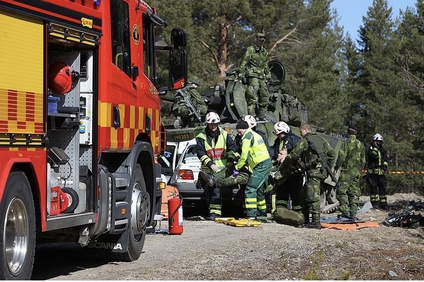 Blåljuspersonal i arbete